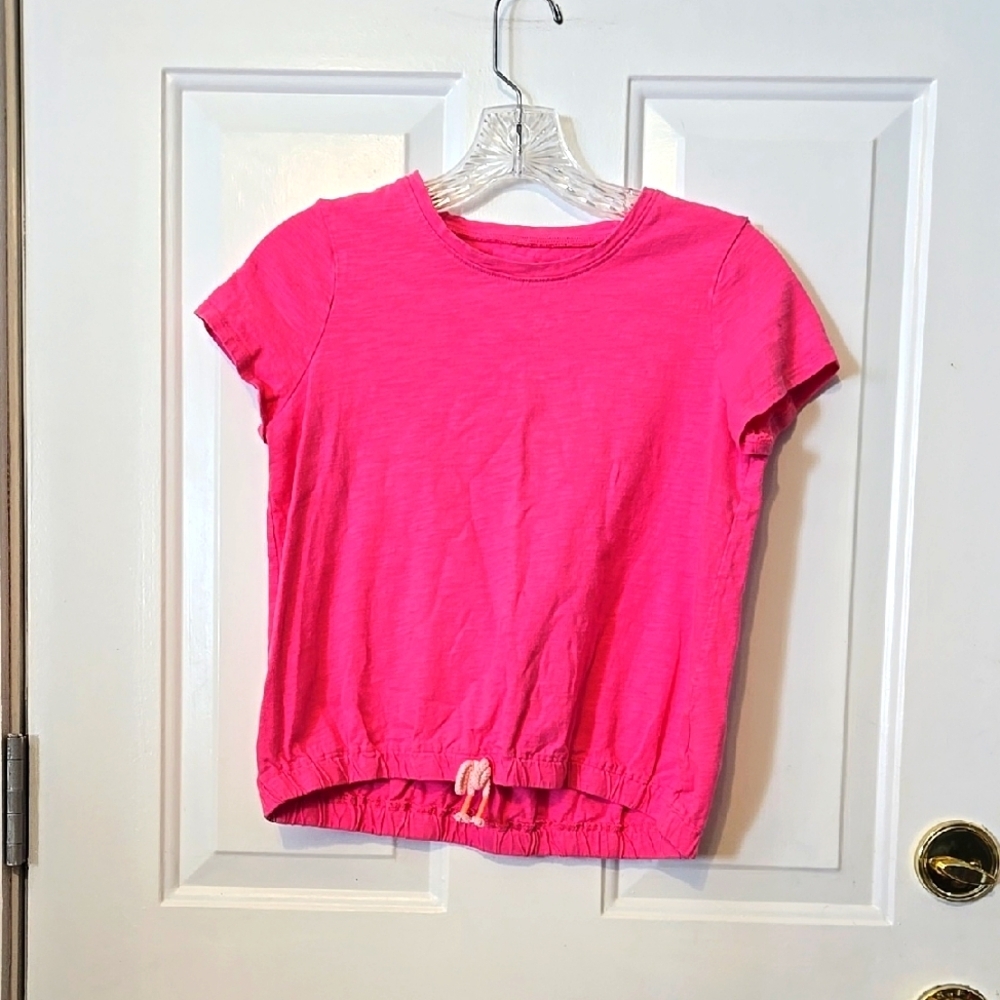Lands End, Top, Tunic, Pink Purple Tie, Elastic Waist, Scoop Neck Line, Casual